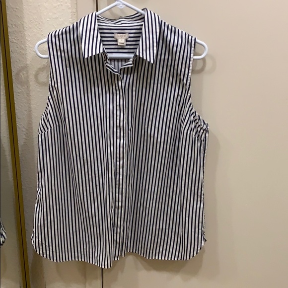 J. Crew Tops - J Crew Striped Sleeveless Top